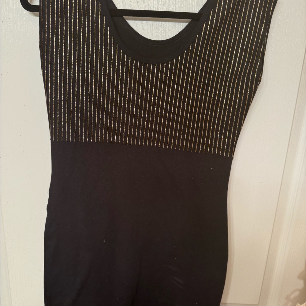 Black and Gold Striped Sleeveless Top